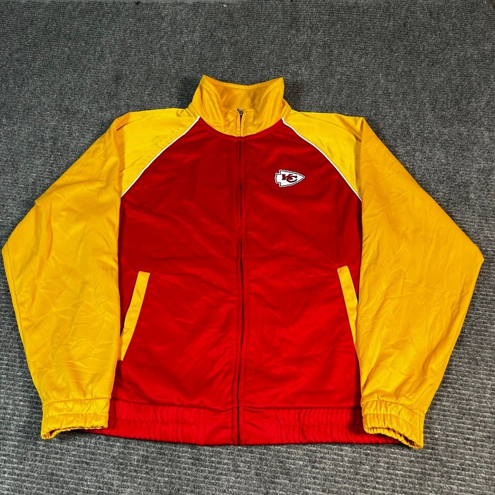 G-III 4Her Track Jacket Women Large Red Excellent KC Chiefs Full Zip Colorblock